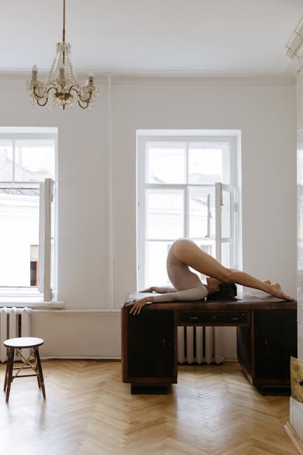 Person with good posture at desk